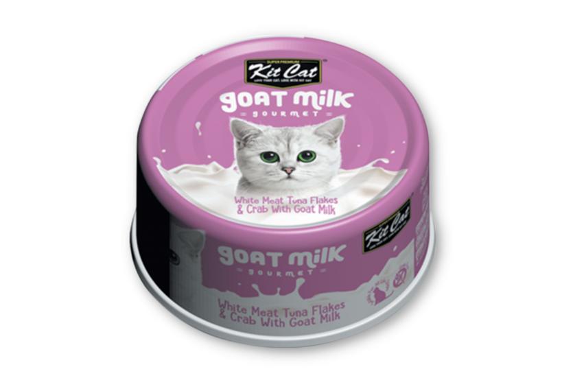 Kitcat - Thịt Hộp Cho Mèo 70g (Sữa Dê Với Cá Ngừ & Cua)