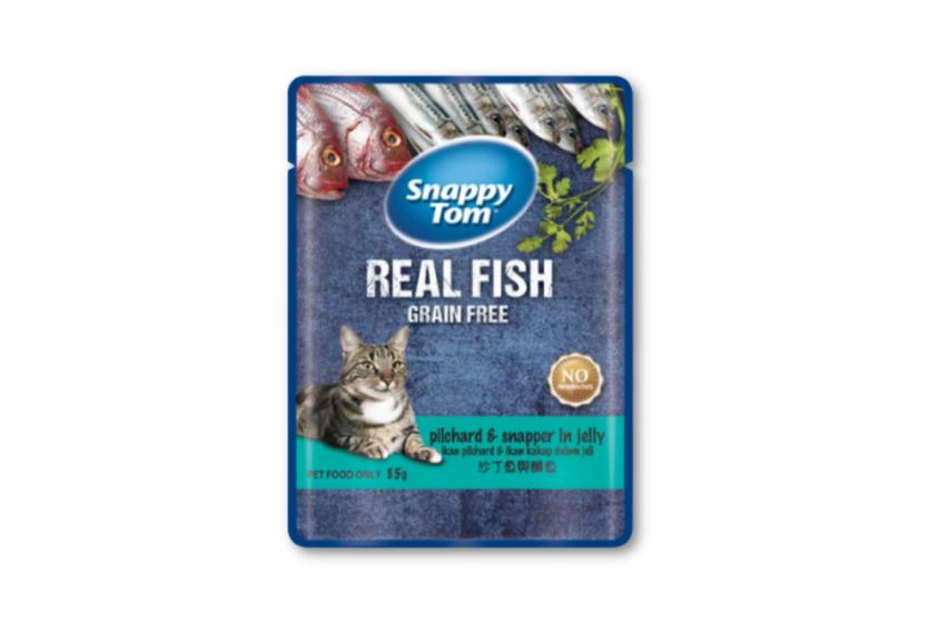 Snappy Tom (Real Fish) - Thịt Gói Cho Mèo 85g (Cá Mòi & Cá Hồng)
