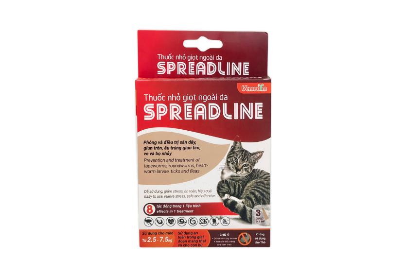 Spreadline - Nhỏ Gáy Trị Ve Rận Mèo (2.5 - 7.5kg)