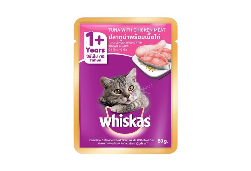 Whiskas - Pate Gói Cho Mèo Lớn 80g (Cá Ngừ & Gà)