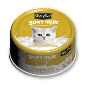 Kitcat - Thịt Hộp Cho Mèo 70g (Sữa Dê Với Cá Ngừ & Cá Hun Khói)