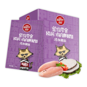 Happy 100 - Thịt Gói Cho Mèo 70g (Gà & Cá Tuyết)